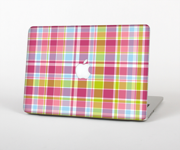 The Yellow & Pink Plaid Skin Set for the Apple MacBook Pro 13" with Retina Display