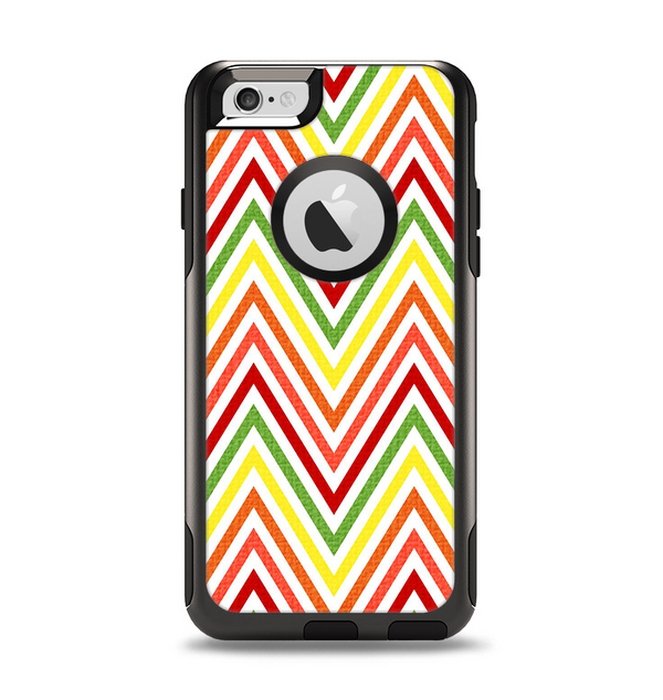 The Yellow & Red Vintage Chevron Pattern Apple iPhone 6 Otterbox Commuter Case Skin Set