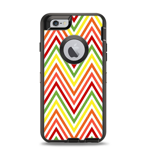 The Yellow & Red Vintage Chevron Pattern Apple iPhone 6 Otterbox Defender Case Skin Set