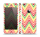 The Yellow & Red Vintage Chevron Pattern Skin Set for the Apple iPhone 5s