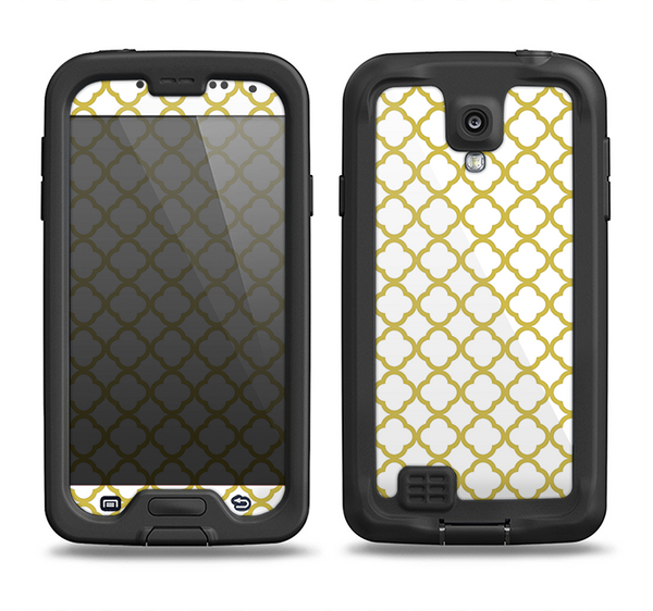 The Yellow & White Seamless Morocan Pattern V2 Samsung Galaxy S4 LifeProof Nuud Case Skin Set