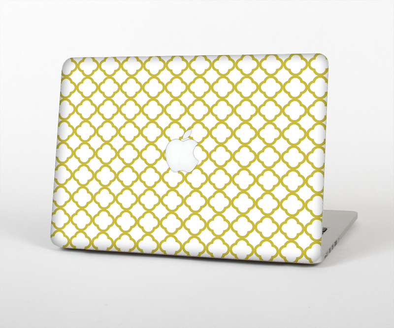 The Yellow & White Seamless Morocan Pattern V2 Skin Set for the Apple MacBook Pro 15"
