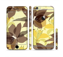The Yellow and Brown Pastel Flowers Sectioned Skin Series for the Apple iPhone 6s Plus