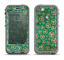 The Yellow and Green Recycle Pattern Apple iPhone 5c LifeProof Nuud Case Skin Set