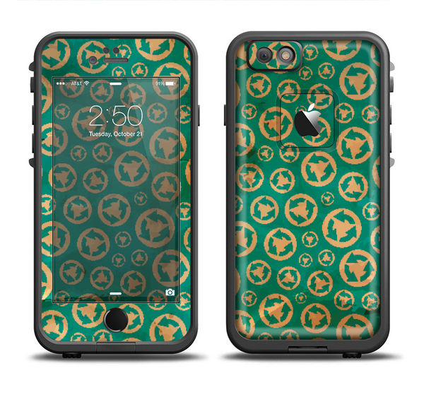 The Yellow and Green Recycle Pattern Apple iPhone 6/6s Plus LifeProof Fre Case Skin Set