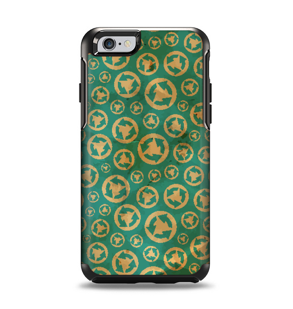 The Yellow and Green Recycle Pattern Apple iPhone 6 Otterbox Symmetry Case Skin Set