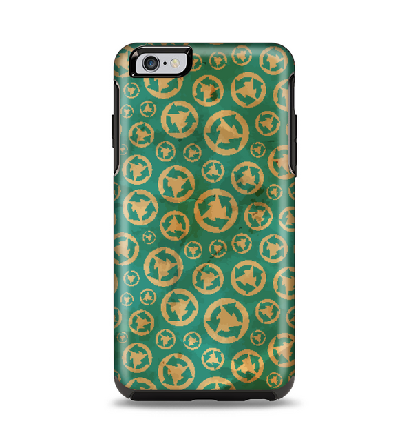 The Yellow and Green Recycle Pattern Apple iPhone 6 Plus Otterbox Symmetry Case Skin Set
