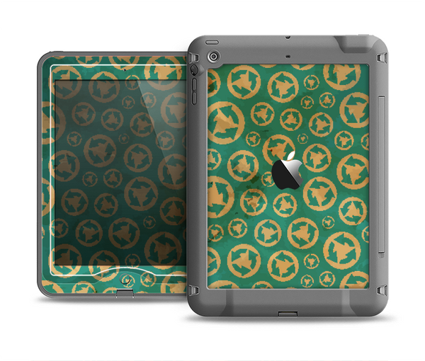 The Yellow and Green Recycle Pattern Apple iPad Mini LifeProof Nuud Case Skin Set