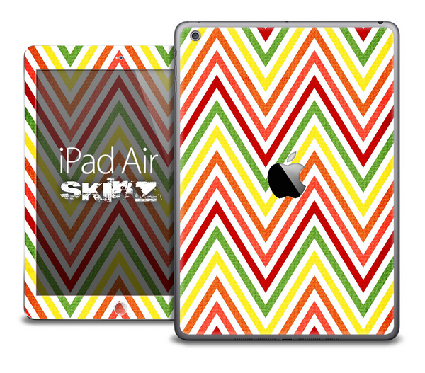 The Yellow and Red Chevron Sharp Skin for the iPad Air