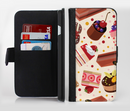 The Yummy Dessert Pattern Ink-Fuzed Leather Folding Wallet Credit-Card Case for the Apple iPhone 6/6s, 6/6s Plus, 5/5s and 5c