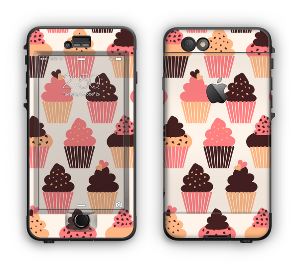  The Yummy Subtle Cupcake Pattern Apple iPhone 6 Plus LifeProof Nuud Case Skin Set