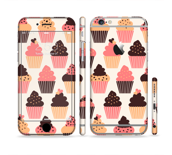  The Yummy Subtle Cupcake Pattern Sectioned Skin Series for the Apple iPhone 6