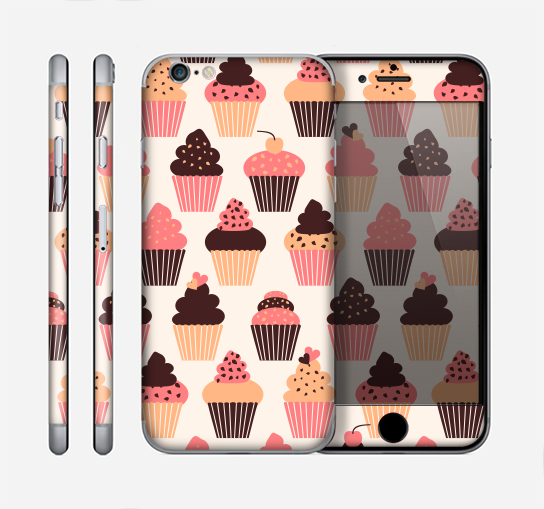 The Yummy Subtle Cupcake Pattern Skin for the Apple iPhone 6