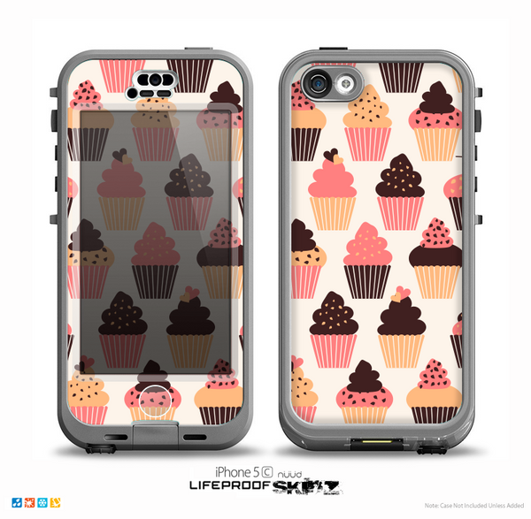 The Yummy Subtle Cupcake Pattern Skin for the iPhone 5c nüüd LifeProof Case