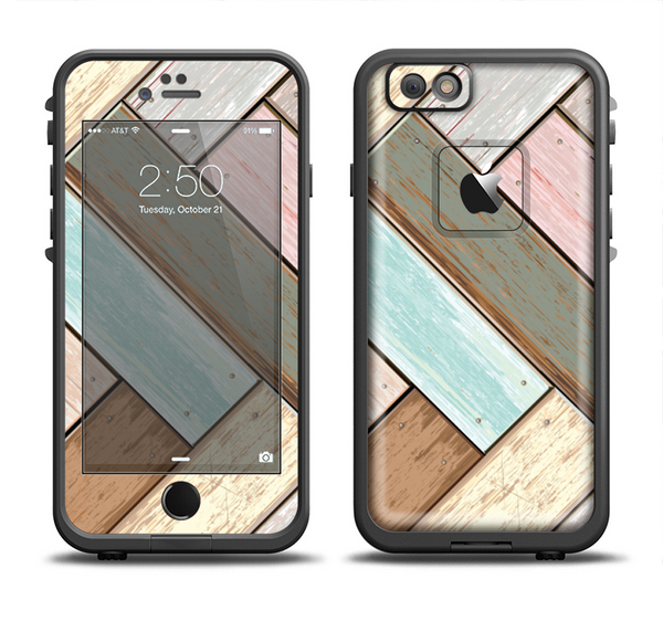 The Zigzag Vintage Wood Planks Apple iPhone 6/6s Plus LifeProof Fre Case Skin Set