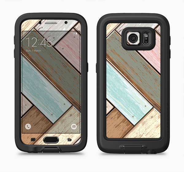 The Zigzag Vintage Wood Planks Full Body Samsung Galaxy S6 LifeProof Fre Case Skin Kit