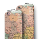 The Zoomed In Africa Map iPhone 6/6s or 6/6s Plus 2-Piece Hybrid INK-Fuzed Case