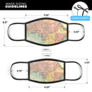 The Zoomed In Africa Map  - Made in USA Mouth Cover Unisex Anti-Dust Cotton Blend Reusable & Washable Face Mask with Adjustable Sizing for Adult or Child