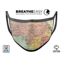 The Zoomed In Africa Map  - Made in USA Mouth Cover Unisex Anti-Dust Cotton Blend Reusable & Washable Face Mask with Adjustable Sizing for Adult or Child