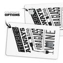 Theres Always Time For A Glass Of Wine - Premium Protective Decal Skin-Kit for the Apple Credit Card