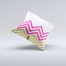 Three-Bar Color Chevron Pattern Ink-Fuzed Decorative Throw Pillow