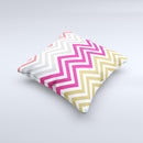 Three-Bar Color Chevron Pattern Ink-Fuzed Decorative Throw Pillow