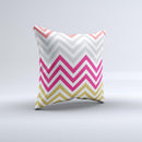 Three-Bar Color Chevron Pattern Ink-Fuzed Decorative Throw Pillow