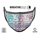 Tie-Dyed Aztec Elephant Pattern V2 - Made in USA Mouth Cover Unisex Anti-Dust Cotton Blend Reusable & Washable Face Mask with Adjustable Sizing for Adult or Child