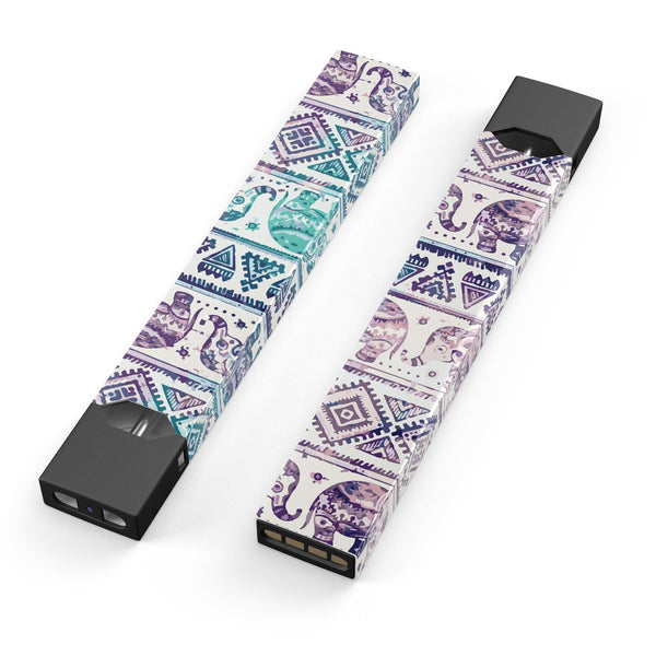 Tie-Dyed Aztec Elephant Pattern V2 - Premium Decal Protective Skin-Wrap Sticker compatible with the Juul Labs vaping device