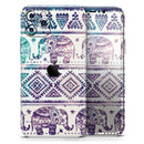 Tie-Dyed Aztec Elephant Pattern V2 - Protective Skin Wrap & Decal – Compatible with iPhone SE to iPhone 17 Pro Max (All Models)
