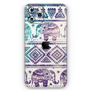 Tie-Dyed Aztec Elephant Pattern V2 - Protective Skin Wrap & Decal – Compatible with iPhone SE to iPhone 17 Pro Max (All Models)