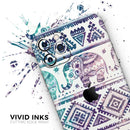 Tie-Dyed Aztec Elephant Pattern V2 - Protective Skin Wrap & Decal – Compatible with iPhone SE to iPhone 17 Pro Max (All Models)