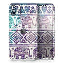 Tie-Dyed Aztec Elephant Pattern V2 - Protective Skin Wrap & Decal – Compatible with iPhone SE to iPhone 17 Pro Max (All Models)
