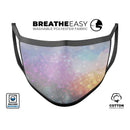 Tie Dye Unfocused Glowing Orbs of Light - Made in USA Mouth Cover Unisex Anti-Dust Cotton Blend Reusable & Washable Face Mask with Adjustable Sizing for Adult or Child
