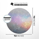 Tie Dye Unfocused Glowing Orbs of Light// WaterProof Rubber Foam Backed Anti-Slip Mouse Pad for Home Work Office or Gaming Computer Desk