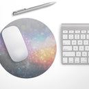 Tie Dye Unfocused Glowing Orbs of Light// WaterProof Rubber Foam Backed Anti-Slip Mouse Pad for Home Work Office or Gaming Computer Desk