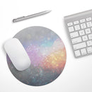 Tie Dye Unfocused Glowing Orbs of Light// WaterProof Rubber Foam Backed Anti-Slip Mouse Pad for Home Work Office or Gaming Computer Desk