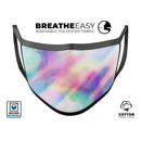 Tie Dyed Bright Texture - Made in USA Mouth Cover Unisex Anti-Dust Cotton Blend Reusable & Washable Face Mask with Adjustable Sizing for Adult or Child