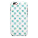 Tiny Blue-Green Watercolor Polka Dots iPhone 6/6s or 6/6s Plus 2-Piece Hybrid INK-Fuzed Case