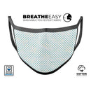 Tiny Blue-Green Watercolor Polka Dots - Made in USA Mouth Cover Unisex Anti-Dust Cotton Blend Reusable & Washable Face Mask with Adjustable Sizing for Adult or Child
