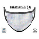 Tiny Blue and Purple Watercolor Polka Dots - Made in USA Mouth Cover Unisex Anti-Dust Cotton Blend Reusable & Washable Face Mask with Adjustable Sizing for Adult or Child