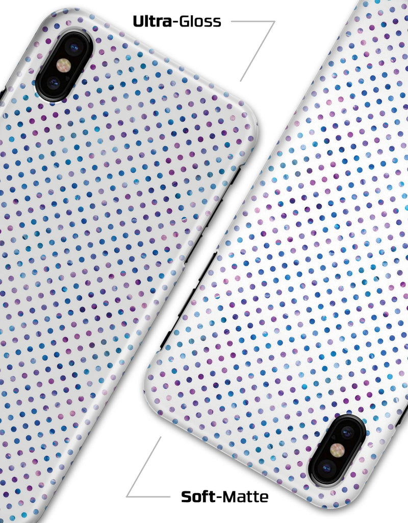 Tiny Blue and Purple Watercolor Polka Dots - iPhone X Clipit Case