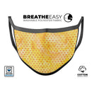 Tiny Gold Watercolor Hearts - Made in USA Mouth Cover Unisex Anti-Dust Cotton Blend Reusable & Washable Face Mask with Adjustable Sizing for Adult or Child