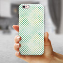 Tiny Green Watercolor Polka Dots iPhone 6/6s or 6/6s Plus 2-Piece Hybrid INK-Fuzed Case