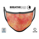Tiny Orange Watercolor Hearts - Made in USA Mouth Cover Unisex Anti-Dust Cotton Blend Reusable & Washable Face Mask with Adjustable Sizing for Adult or Child