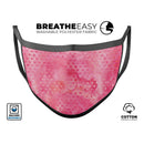 Tiny Pink Watercolor Hearts - Made in USA Mouth Cover Unisex Anti-Dust Cotton Blend Reusable & Washable Face Mask with Adjustable Sizing for Adult or Child