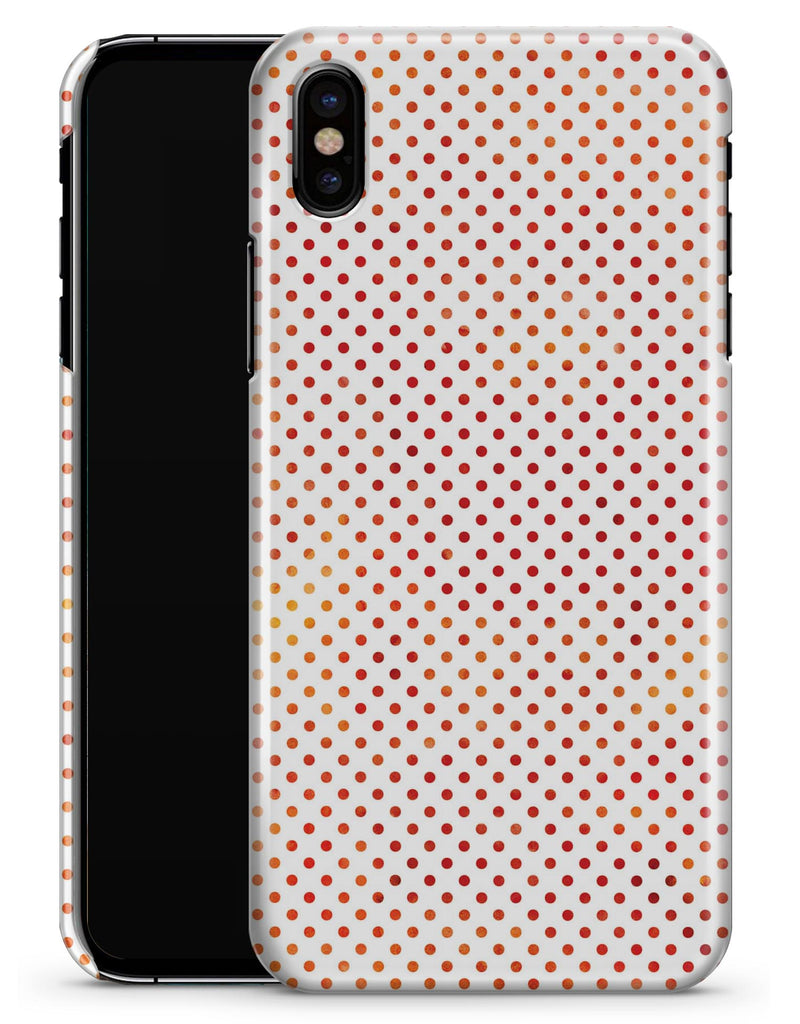 Tiny Red-Orange Watercolor Polka Dots - iPhone X Clipit Case