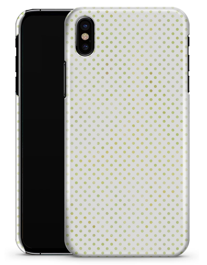 Tiny Yellow-Green Watercolor Polka Dots - iPhone X Clipit Case
