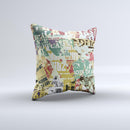 Torn Magazine Collage ink-Fuzed Decorative Throw Pillow