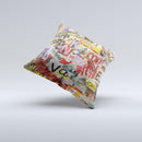 Torn Newspaper Letter Collage V2 ink-Fuzed Decorative Throw Pillow